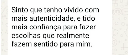 Depoimento sobre viver com mais autenticidade